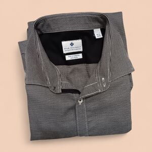 Ryan Seacrest Men's Black and White Striped Shirt